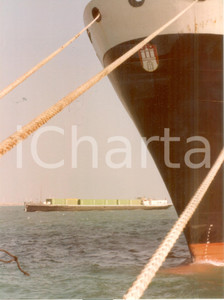 Fotografia d epoca originale 1990 ca MARSEILLE FRANCE Navi da carico all ancora Fotografia a colori 1