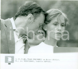 Fotografia d epoca originale 1988 CINEMA Isabelle HUPPERT JeanLouis TRINTIGNANT Eaux profondes Foto scena 1