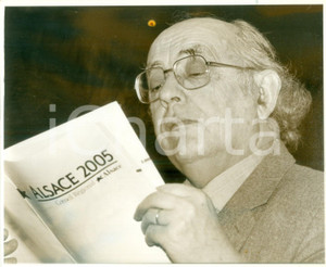 Fotografia d epoca originale 1991 FRANCE Politico Henri GOETSCHY legge opuscolo Conseil RÃ©gional Fotografia 1