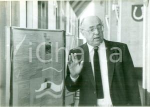 Fotografia d epoca originale 1990 ca FRANCE Politico Henri GOETSCHY al Conseil GÃ©nÃ©ral Fotografia 1