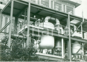 Fotografia d epoca originale 1990 ca SCHWEIZERHALLE SVIZZERA Cisterne stabilimenti chimici SANDOZ Foto 1