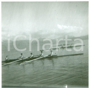 Fotografia d epoca originale 1955 ca SVIZZERA CANOTTAGGIO Allenamenti con i quattro Fotografia 1