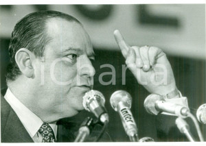 Fotografia d epoca originale 1986 ALSACE FRANCE Politico Raymond BARRE in conferenza stampa Fotografia 1