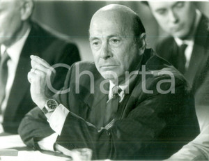 Fotografia d epoca originale 1989 BONN GERMANIA Manfred WORNER Segretario Generale NATO a una conferenza 1
