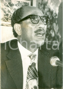 Fotografia d epoca originale 1975 PARIS FRANCE Anouar ELSADATE in conferenza stampa Fotografia 1