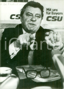 Fotografia d epoca originale 1980 ca GERMANIA Politico Franz Josef STRAUSS in conferenza stampa Fotografia 1