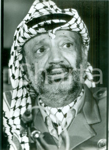 Fotografia d epoca originale 1991 PALESTINA Il leader Yasser ARAFAT in conferenza stampa Fotografia 1