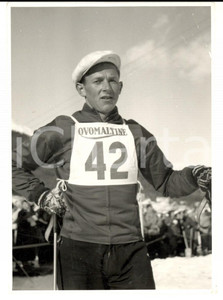 Fotografia d epoca originale 1950 ca SWITZERLAND Campionati SCI ALPINO Ritratto di Fritz FORRER Foto 1