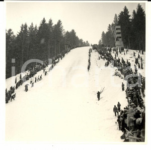Fotografia d epoca originale 1950 ca SWITZERLAND Campionati SCI ALPINO Attesa per discesa libera Foto 10x10 1