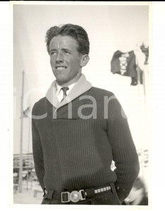 Fotografia d epoca originale 1950 ca SWITZERLAND Campionati SCI ALPINO Ritratto di Alfred KRONIG Foto 10x14 1