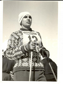 Fotografia d epoca originale 1950 ca SWITZERLAND Campionati SCI ALPINO Ritratto Fredy BRUPBACHER Foto 1