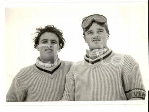 Fotografia d epoca originale 1950 ca SWITZERLAND Campionati SCI ALPINO Milo e Raymond FELLAY Foto 1