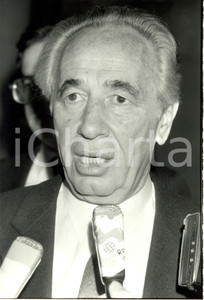Fotografia d epoca originale 1990 ISRAELE Shimon PERES Ministro Affari Esteri durante crisi politica Foto 1