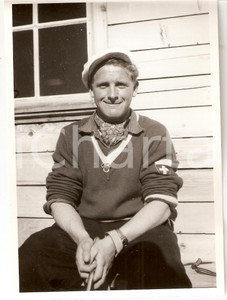 Fotografia d epoca originale 1960 ca SWITZERLAND Campionati SCI ALPINO Bernhard PERREN in pausa 1 1