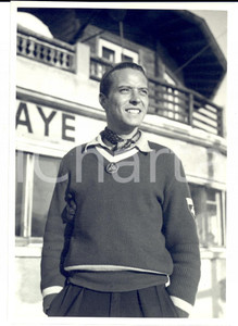 Fotografia d epoca originale 1950 ca SWITZERLAND Campionati SCI ALPINO Ritratto di Dolf ODERMATT Foto 10x14 1