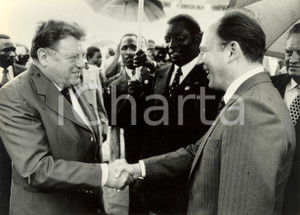 Fotografia d epoca originale 1986 TOGO Franz Joseph STRAUSS Presidente BAVIERA e JÃ¼rgen WARNKE CSU Foto 1