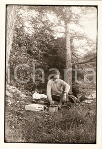 Fotografia d epoca originale 1985 ca MULHOUSE PIRATE Radio DREYECKLAND trasmette dal bosco Foto 1