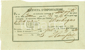Documento originale, autentico 1840 MORBEGNO SO REGNO LOMBARDOVENETO Invio argento per MARIANI Impostazione 1