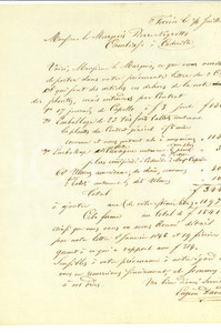 Documento originale, autentico 1846 TORINO Pietro NEGROTTO DI CAMBIASO ordina ulmus americana per l azienda 1