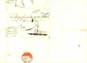 Documento originale, autentico 1810 MILANO STORIA POSTALE Stato Maggiore Prima Divisione Bollo RARO 1