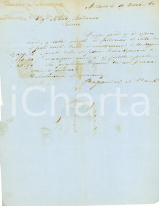 Documento originale, autentico 1862 MILANO Ditta PAGANINI PONTI riceve sacchi vuoti Giovanni Alberto BALDRACCO 1