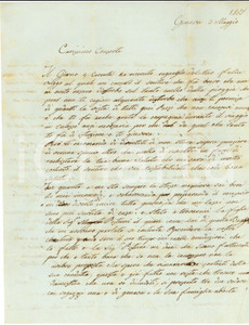 Documento originale, autentico 1855 GENOVA Moglie Francesco PICASSO capitano  Non suno più sortita di casa 1
