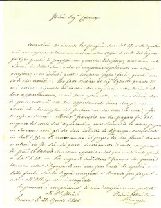 Documento originale, autentico 1841 GENOVA Agente VERNENGO invia fiocchi bianchi a Caterina NEGROTTO CAMBIASO 1