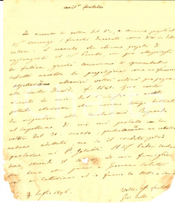 Documento originale, autentico 1846 GENOVA Giovanni Battista NEGROTTO CAMBIASO al fratello Pietro AUTOGRAFO 1