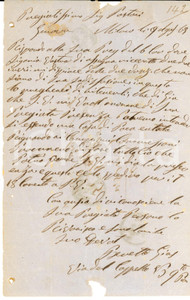 Manoscritto, lettera originale 1869 MILANO Giuseppe BERETTA si scusa con cliente Luigi PASTORI insoddisfatto 1