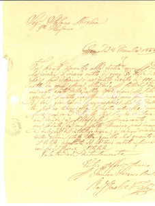 Documento originale, autentico 1868 GENOVA Lettera d affari Lazzaro SANSONE a Stefano MEGLIA Prefilatelica 1
