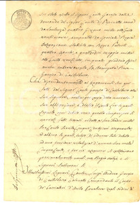 Documento originale, autentico 1830 FOSSANO CN Pensione Andrea GARESSO DI CASTELBOSCO alla sorella INCOMPLETO 1