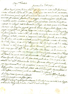 Documento originale, autentico 1812 GENOVA Marchese Pasquale ADORNO rendite ex BANCO DI SAN GIORGIO Lettera 1