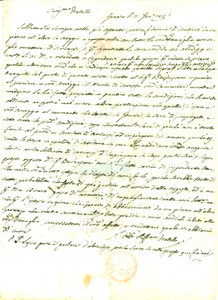 Documento originale, autentico 1811 GENOVA E  difficile per i servitori trovare lavoro di questi tempi Lettera 1