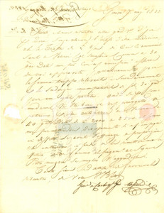 Documento originale, autentico 1832 GENOVA Fratelli MASCARDI rifiutano tratta Giovanni Battista ASTENGO Lettera 1