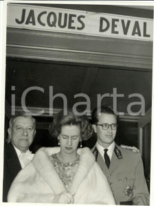 Fotografia d epoca originale 1960 ca BRUXELLES B Reine Fabiola Roi Baudouin Theatre DU PARC  JACQUES DEVAL 1