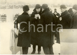 Fotografia d epoca originale 1935 ca STOCCOLMA Gustavo Adolfo di SVEZIA Campionati Europei pattinaggio Foto 1