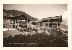 Cartolina originale da collezione 1950 AURONZO DI CADORE BL Case rustiche ANIMATA Panorama Cartolina FG VG 1