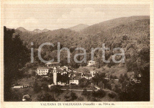 Cartolina originale da collezione 1956 VALDUGGIA VC Frazione VALPIANA Veduta aerea Cartolina FG VG 1