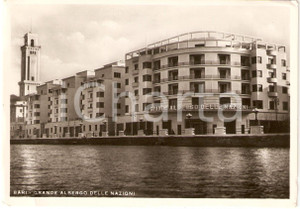 Cartolina originale da collezione 1955 ca BARI Panorama GRANDE ALBERGO DELLE NAZIONI Cartolina FG VG 1