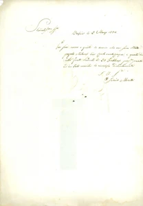 Documento originale, autentico 1834 BRESCIA Felice MORETTI riceve interessi su capitale Documento 1