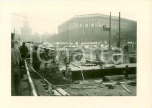 Fotografia d epoca originale 1959 MILANO PIAZZA CASTELLO Scavo generale stazione metropolitana LINEA 1 Foto 1