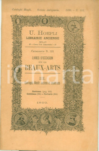 Libro, pubblicazione d epoca 1899 MILANO Libreria antiquaria HOEPLI Catalogo 121 Livres occasions BeauxArts 1