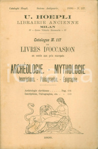 Libro, pubblicazione d epoca 1898 MILANO Libreria antiquaria U. HOEPLI Catalogo 117 Archéologie mythologie 1
