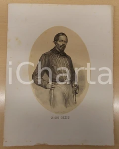 Stampa, bozzetto originale 1861 GUERRA D ITALIA Nino BIXIO Stampa F.lli TERZAGHI 1