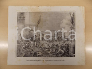 Stampa, bozzetto originale 1861 GUERRA D ITALIA Combattimento a REGGIO della Divisione BIXIO Stampa 1