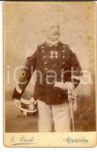 Fotografia d epoca originale 1900 ca RAVENNA Ufficiale del 70Â° Reggimento Fanteria Foto G. CARLI 1