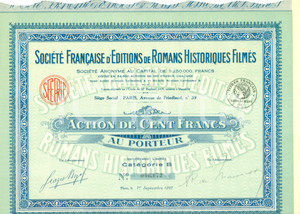 Oggetto da collezione cartaceo 1927 PARIS SociÃ©tÃ© FranÃ§aise d Editions de Romans Historiques FilmÃ©s Action 1