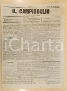 Giornale, rivista storica 1862 MILANO Giornale IL CAMPIDOGLIO Le interpellanze sono abusate ma non inutili 1