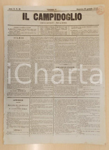 Giornale, rivista storica 1862 MILANO Giornale IL CAMPIDOGLIO La stampa ministeriale distorce le notizie 1