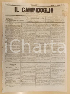Giornale, rivista storica 1862 MILANO Giornale IL CAMPIDOGLIO Situazione delle finanze del Regno d ITALIA 1